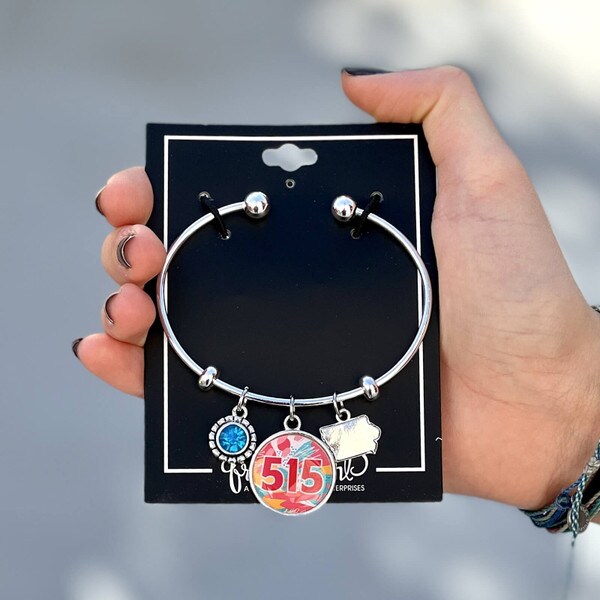 Ames State of Iowa 515 Silver Bracelet